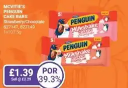 Bestway Mcvitie's penguin cake bars Strawberry/Chocolate offer