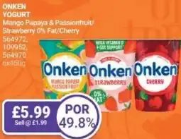 Bestway ONKEN Yogurt Mango Papaya & Passionfruit/ Strawberry 0% Fat/Cherry offer