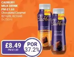 Bestway CADBURY Milk drink Chocolate/Caramel offer