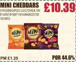 Bestway MINI CHEDDARS Orig/bbq/red leic/che& on offer