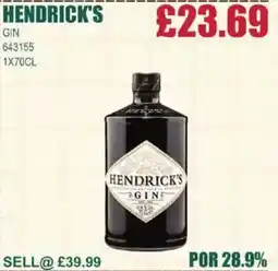 Bestway HENDRICK'S Gin offer
