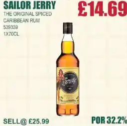Bestway SAILOR JERRY The original spiced caribbean rum offer