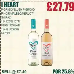 Bestway I HEART Grigio/blush p grigio/ ip'noir/malbec/merlot/Shiraz offer