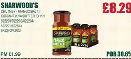 Bestway SHARWOOD'S Chutney-mango/balti/ korma/tikka/butter chkn offer