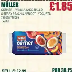 Bestway MÜLLER Corner - vanilla choc balls/ s'berry peach & apricot - yogurts offer