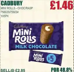 Bestway CADBURY Mini rolls-choc/rasp offer