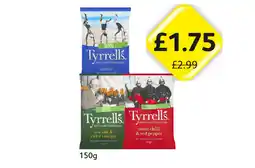 Londis Tyrrells Lightly Salted, Salt & Cider Vinegar, Sweet Chilli & Red Pepper offer