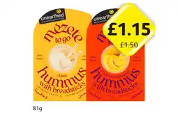 Londis Unearthed Mezete To Go Classic Hummus, Roasted Red Pepper Hummus offer