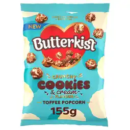 Tesco Butterkist Cookies & Cream Flavour Toffee Popcorn 155g offer