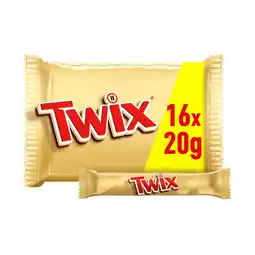 Tesco Twix 16 Funsize Caramel & Milk Chocolate Finger Biscuit Bars 333g offer