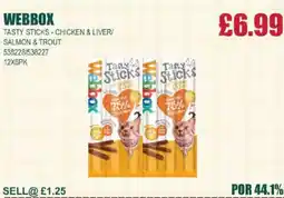 Bestway WEBBOX Tasty sticks - chicken & liver/ salmon & trout offer