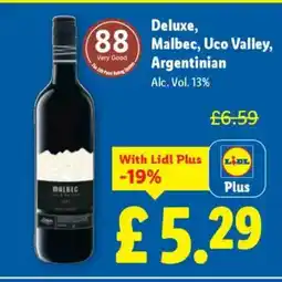 Lidl Deluxe, Malbec, Uco Valley, Argentinian offer