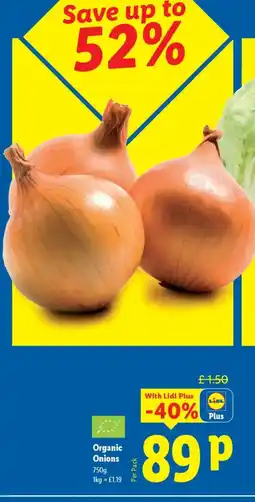 Lidl Organic Onions offer