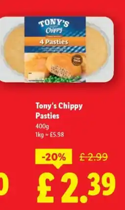 Lidl Tony's Chippy Pasties offer