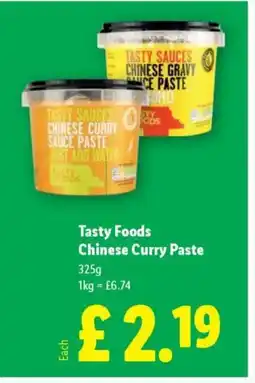 Lidl Tasty Foods Chinese Curry Paste offer