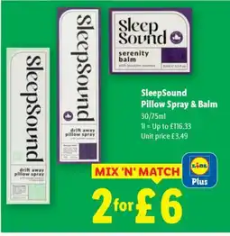 Lidl SleepSound Pillow Spray & Balm offer