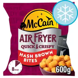 Tesco McCain Air Fryer Quick & Crispy Potato Hash Brown Bites 600g offer