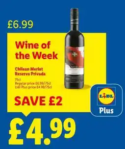 Lidl Chilean Merlot Reserva Privada offer