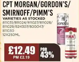 Bestway CPT MORGAN/GORDON'S/ SMIRNOFF/PIMM'S offer
