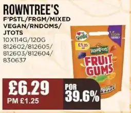 Bestway ROWNTREE'S F'pstl/frgm/mixed vegan/rndoms/ jtots offer