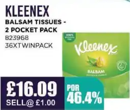 Bestway KLEENEX Balsam tissues - 2 pocket pack offer