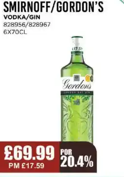 Bestway SMIRNOFF/GORDON'S Vodka/gin offer