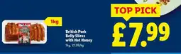 Lidl British Pork Belly Slices with Hot Honey offer