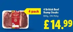 Lidl 4 British Beef Rump Steaks offer