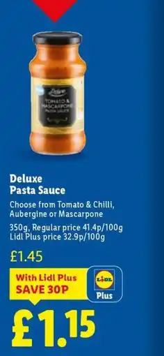 Lidl Deluxe Pasta Sauce offer