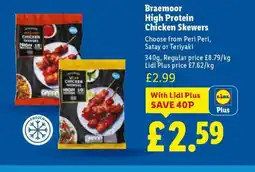 Lidl Braemoor High Protein Chicken Skewers offer