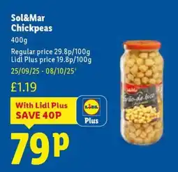 Lidl Sol&Mar Chickpeas offer