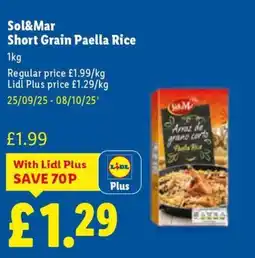 Lidl Sol&Mar Short Grain Paella Rice offer