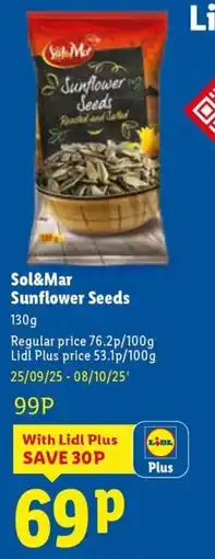 Lidl Sol&Mar Sunflower Seeds offer