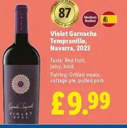 Lidl Violet Garnacha Tempranillo, Navarra, 2023 offer