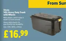 Lidl Strata Heavy Duty Trunk with Wheels offer