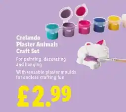 Lidl Crelando Plaster Animals Craft Set offer