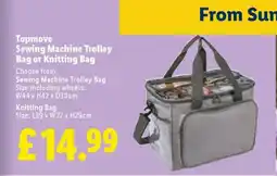 Lidl Topmove Sewing Machine Trolley Bag or Knitting Bag offer