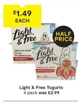 SuperValu Light & Free Yogurts offer