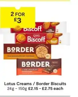 SuperValu Lotus Creams / Border Biscuits offer
