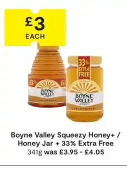 SuperValu Boyne Valley Squeezy Honey+ / Honey Jar + 33% Extra Free offer