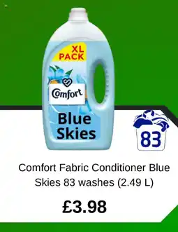 Asda Comfort Fabric Conditioner Blue Skies 83 washes offer