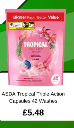 Asda ASDA Tropical Triple Action Capsules 42 Washes offer
