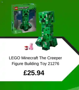 Asda LEGO Minecraft The Creeper Figure Building Toy 21276 offer