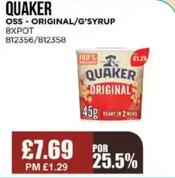 Bestway QUAKER Oss - original/g'syrup offer