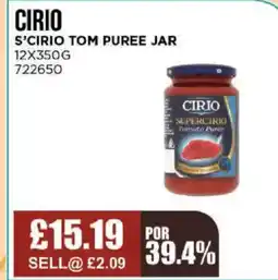 Bestway CIRIO S'cirio tom puree jar offer