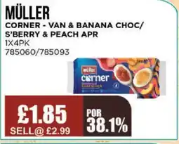 Bestway MÜLLER Corner - van & banana choc/ s'berry & peach apr offer