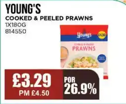 Bestway YOUNG'S Cooked & peeled prawns offer