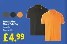 Lidl Esmara Men’s Polo Top offer