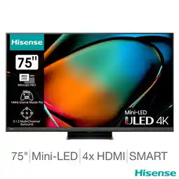 Costco Hisense 75U8KQTUK 75 Inch Mini LED 4K UHD Smart TV offer