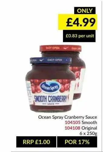 Musgrave MarketPlace Ocean Spray Cranberry Sauce offer